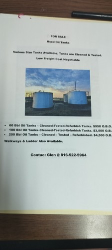 Used oil tanks oilfield - oil,